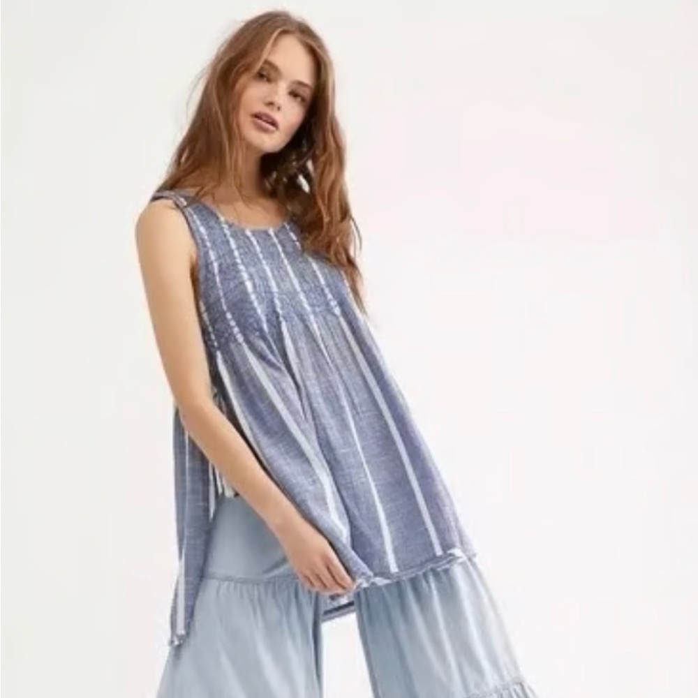 Free People smocked linen top